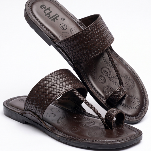 Yuvraj Brown Kolhapuri Chappal