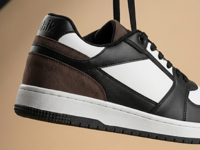 Comic Brown Mesh-Detailed Lace-Up Sneakers