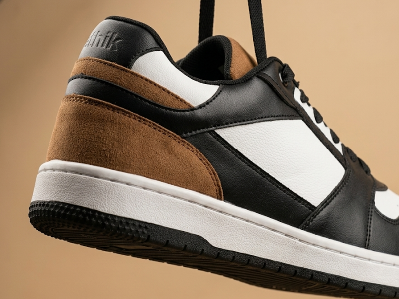 Comic Tan Mesh-Detailed Lace-Up Sneakers