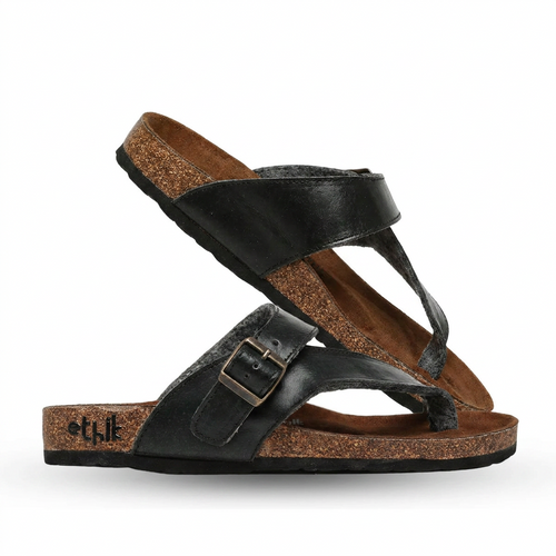 TUSK Black Cork Footbed  Sandals