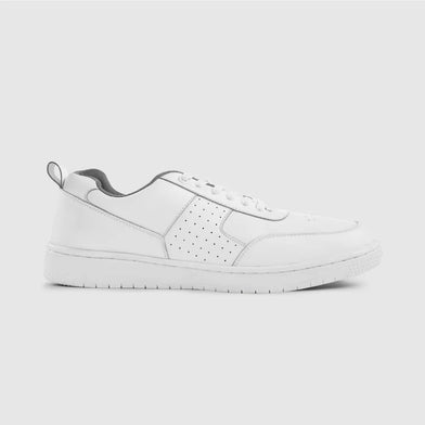 White sneaker on a light gray background